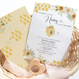 Een zoete kleine honing baby shower uitnodiging