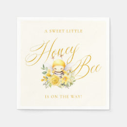Een zoete kleine honingbij baby shower servet