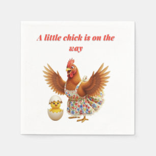 Een zoete kleine kip is op komst baby shower servet