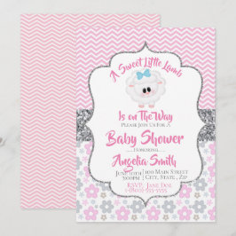 Een zoete kleine Lamb Baby shower uitnodiging