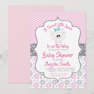 Een zoete kleine Lamb Baby shower uitnodiging