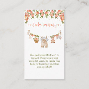 Een zoete kleine perzik waslijn jongen baby shower informatiekaartje