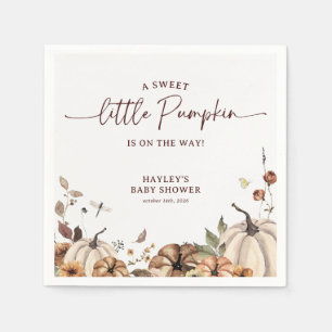 Een Zoete Kleine Pompoen Baby Shower voor Herfst Servet