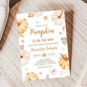Een Zoete Kleine Pompoen Herfst Baby Shower Kaart