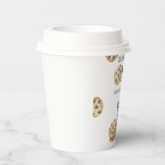 Een zoete koekje en melk eerste verjaardag papieren bekers (Rechts)