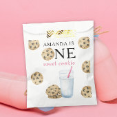 Een zoete koekjes & melk meisje eerste verjaardag bedankzakje