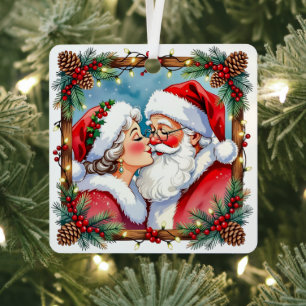 Een zoete ouderwetse Kerstmis meneer en mevrouw Metalen Ornament