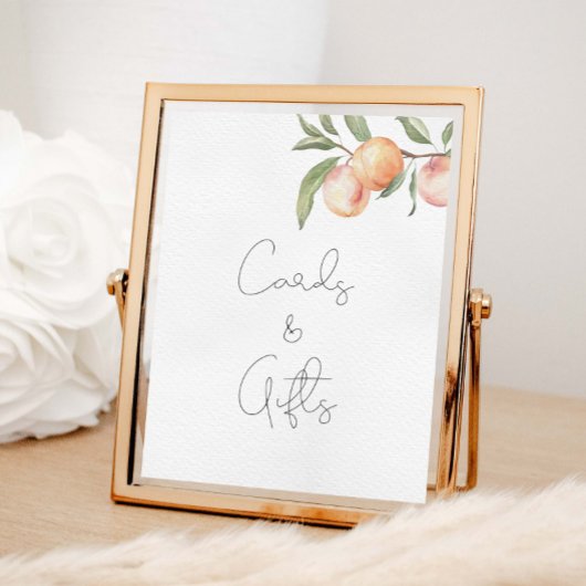 Een zoete perzik verjaardagskaarten en geschenken poster