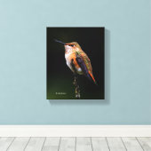 Een zoete roofvogel op de fruitboom canvas afdruk (Insitu (Houten vloer))