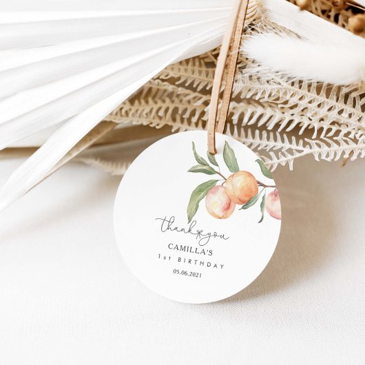 Eén zoete strand 1e verjaardag bedankjes labels