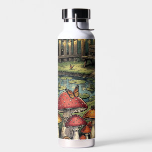 Een Zoete Whimsicale Cottagecore Illustratie Waterfles