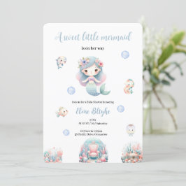 EEN ZOETE ZEEMEERMIN BABYSHOWER ZEEMEERMIN UITNODI KAART