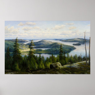 Een zomerdag op het meer van Paijanne, Waenerberg Poster