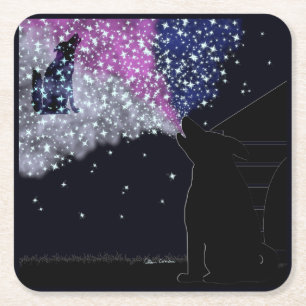 Een zomernacht met Sirius Vierkante Kartonnen Onderzetter