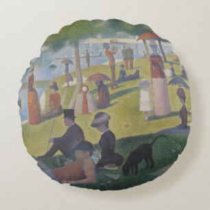 Een zondag op La Grande Jatte, Georges Seurat 1884 Rond Kussen