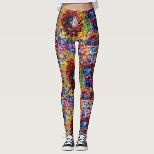 Een zonnebloem explosie van kleur leggings (Voorkant)