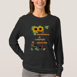 Een Zonnebloemen En Lieveheersbeestje Soort Dag Vr T-shirt