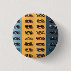 Een zonnebrilpatroonontwerp, ronde button 3,2 cm