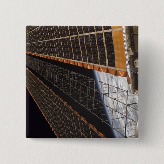 Een zonnepanelenvleugel vierkante button 5,1 cm (Voorkant)