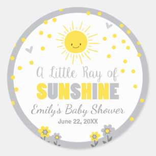 Een zonnestraal Baby shower Envelope Summer Ronde Sticker