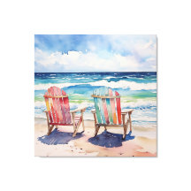 Een zonnige dag voor twee kleurrijke kust strand d