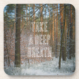 Een zonnige winterdag in het dennenbos bier onderzetter