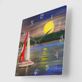 Een zonsondergang van Gary Poling Vierkante Klok (Hoek)