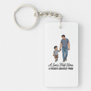 Een Zoon's Eerste Held Vader Sweatshirt Sleutelhanger