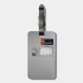 Een zout en batterij bagagelabel (Achterkant verticaal)