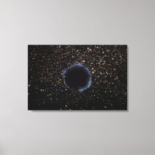 Een zwart gat in een wereldwijd cluster canvas afdruk