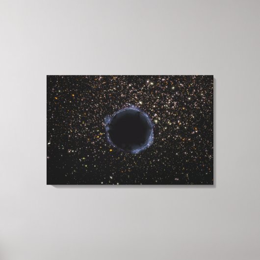 Een zwart gat in een wereldwijd cluster canvas afdruk (Voorkant)