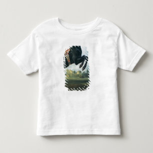 Een zwart paard dat de Courbette uitvoert Kinder Shirts