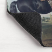 Een zwart paard dat de Courbette uitvoert Muismat (Hoek)