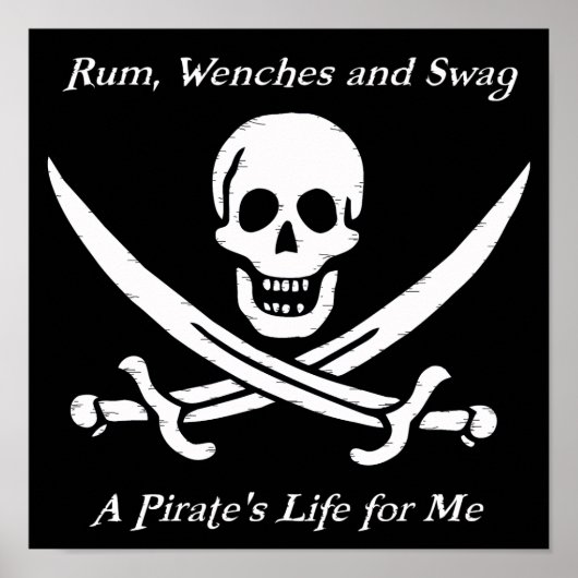 Een zwart poster met Pirates Life - klein (Voorkant)
