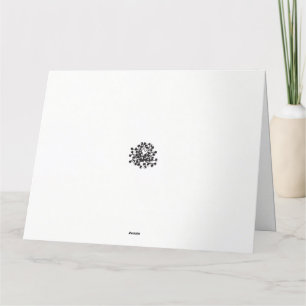 Een zwart-wit afbeelding van een bos bloemen bedankkaart
