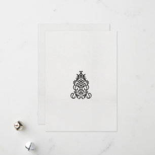 Een zwart-wit afbeelding van een ontwerp feestdagenkaart
