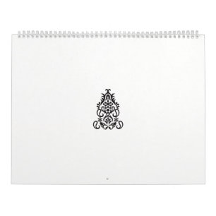 Een zwart-wit afbeelding van een  ontwerp kalender