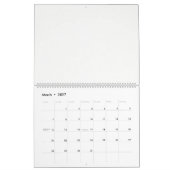 Een zwart-wit afbeelding van een ontwerp kalender (Mar 2027)