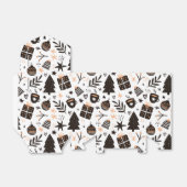 Een zwart-wit kerstpatroon bedankdoosjes (Uitgevouwen)