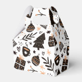 Een zwart-wit kerstpatroon bedankdoosjes (Achterkant)