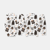 Een zwart-wit kerstpatroon bedankdoosjes (Uitgevouwen)