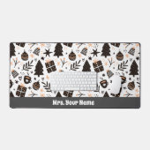 Een zwart-wit kerstpatroon bureaumat (Keyboard & Muis)