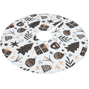 Een zwart-wit kerstpatroon kerstboom rok