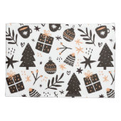 Een zwart-wit kerstpatroon kussensloop (Achterkant)