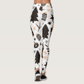 Een zwart-wit kerstpatroon leggings (Achterkant)