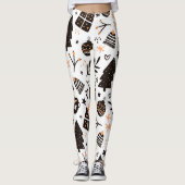 Een zwart-wit kerstpatroon leggings (Voorkant)