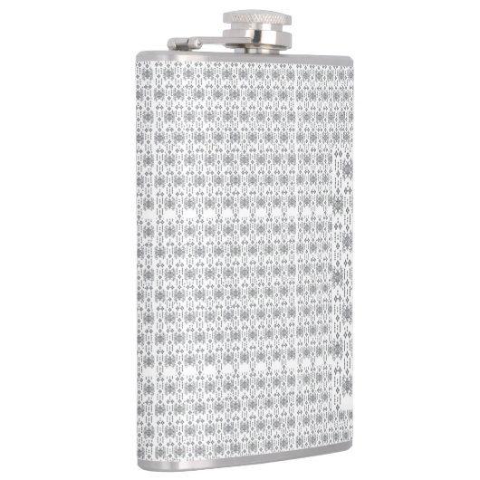 Een zwart-wit patroon met een witte achtergrond heupfles (Rechts)