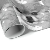 Een zwart-wit Pommeren Cadeaupapier (Rol Hoek)