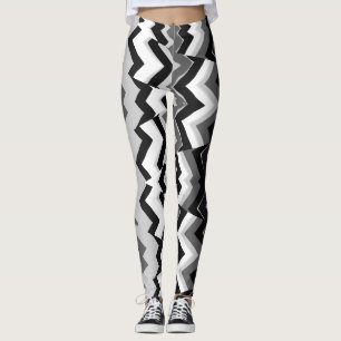 Een zwart wit zigzagpatroon "Ratti_Creative_Arts" Leggings