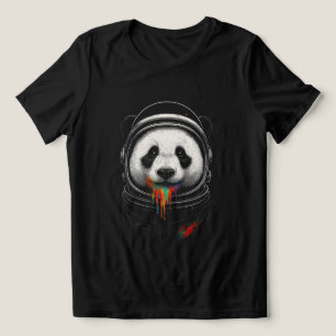 Een zwart-witte pandabeer die een ruimtepak draagt Tri-Blend shirt
